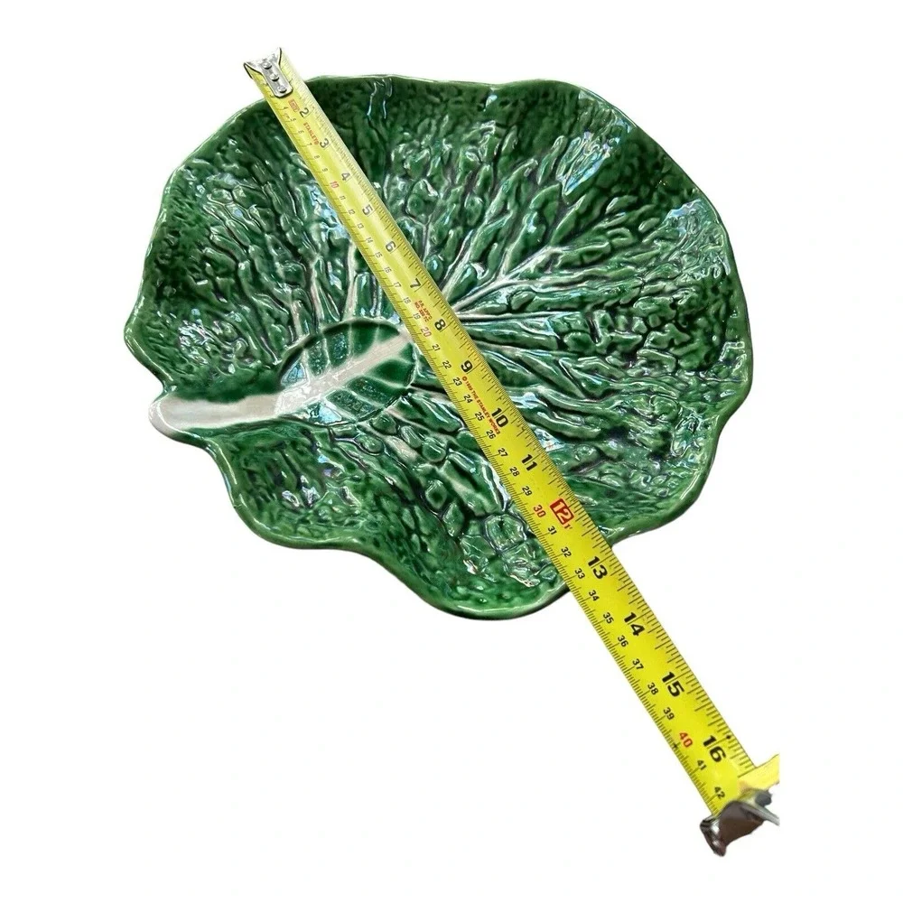 Vintage Large Secla Portuguese‎ Majolica Cabbage Serving Platter 12